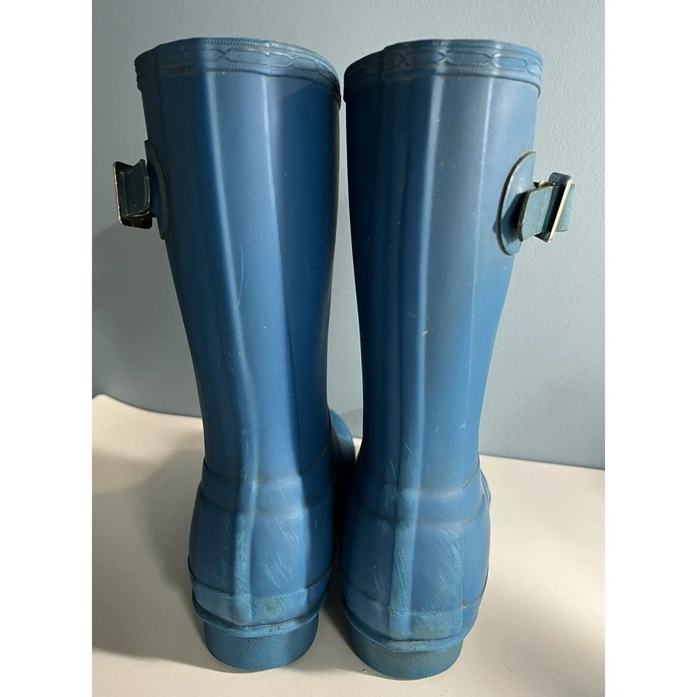 Hunter Rain Boots Youth Kids' 5M US Size Blue Rubber